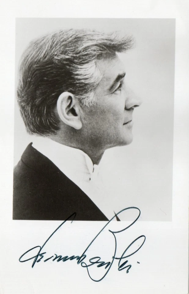 Leonard Bernstein, Porträtfoto, Autogramm, signiert, ca 14 x 9 cm - Bild 1 von 1