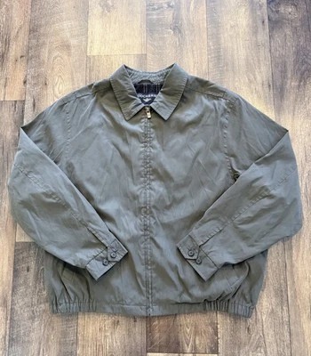 Dockers Jacket Men’s 2XL Green Khaki Bomber Style Quilted Lined With Pockets - Image 1 of 4