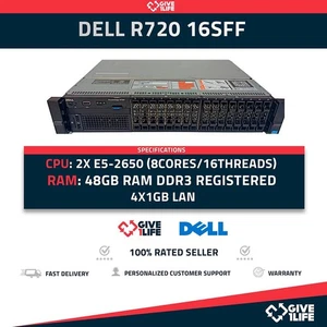 DELL R720 16SFF 2X E5-2650(16CO/32TH) + 48GB RAM + H710P + 2PSU - Bild 1 von 11