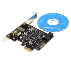 PCI-E na USB3.1 Typ-C Karta rozszerzeń PCIE na USB 2.4A Szybkie ładowanie + 19PIN Riser - Zdjęcie 1 z 6