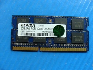HP 15t-k000 Elpida 8GB 2Rx8 PC3L-12800S Memory RAM SO-DIMM EBJ81UG8EFU0-GN-F - Picture 1 of 2