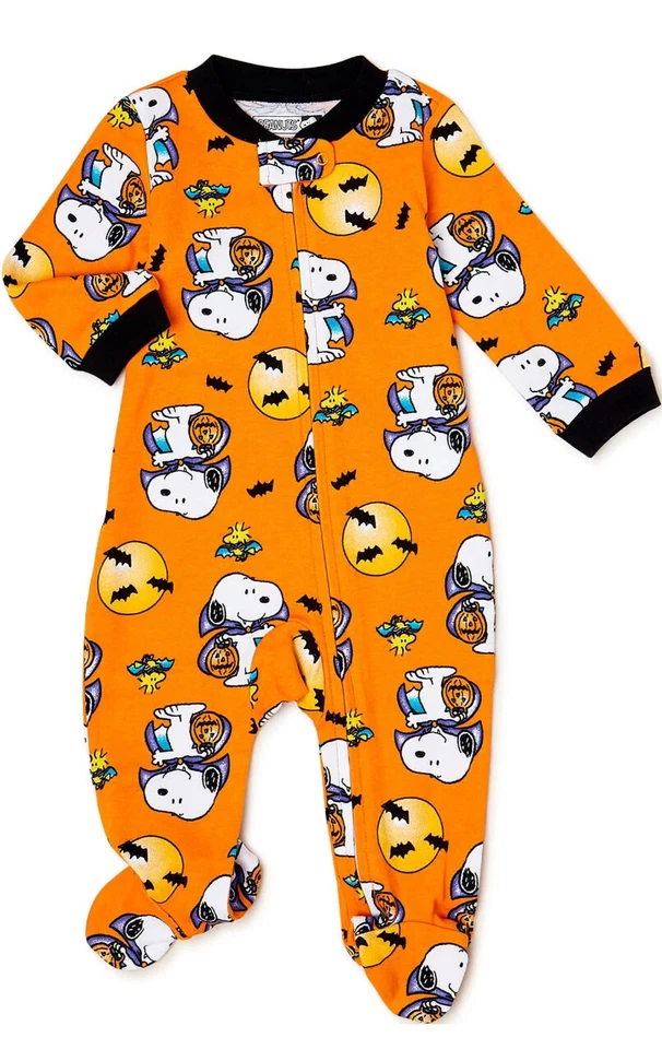 Unisex Peanuts Snoopy Halloween Themed Sleeper, Size 0/3M & 3/6M available - Image 1 of 1