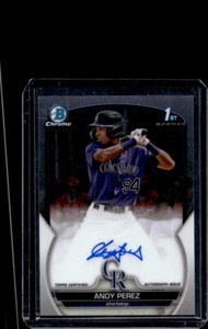 2023 Bowman Chrome Andy Perez Prospect 1st Auto Autograph #CPA-APZ Rockies