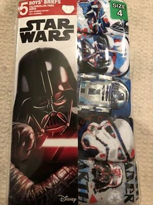 Star Wars Boys BRIEFS underwear 5 Pair Pack Size 4 100% Cotton - Picture 1 of 1