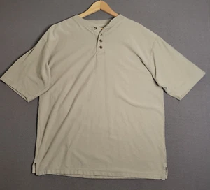 C.E. Schmidt Workwear T-Shirt Mens Size Medium Beige Henley Button Cotton Tee - Picture 1 of 13