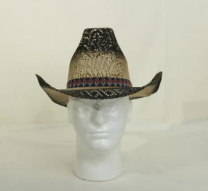 Vaquero Men's Formed Brown White Straw Cowboy Hat Sz 6 7/8 - Picture 1 of 9