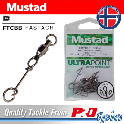 Clips Mustad Fastach + Rodamiento de bolas giratorio - FTCBB Foto 1 de 2