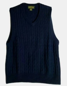 Orvis Men Large L Signature Collection SCG 100% Wool Blue Vest - Picture 1 of 5