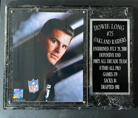 FRAMED HOWIE LONG #75 OAKLAND RAIDERS PHOTO AND PLAQUE - 15" X 12" Cover