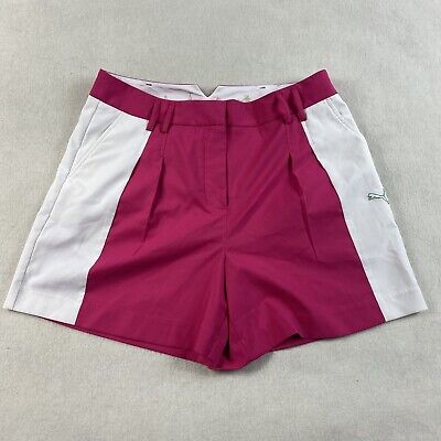 Puma Womens Color Block Pleated Golf Shorts 8 Pink White • 19.99€