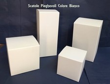 SCATOLE X BOMBONIERE SCATOLA ASTUCCIO PIEGHEVOLE COLORE BIANCO VARIE DIMENSIONI