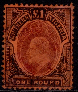 SOUTHERN NIGERIA EDVII SG44, 10s black & grey, FINE USED. Cat £325. - Picture 1 of 1