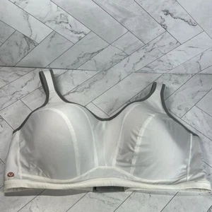 NWOT Livi Active Lane Bryant Womans Sports Bra White Grey UNDERWIRE 44G - Picture 1 of 8