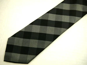 NWT Ryan Seacrest Mens Necktie Tie Grey Black Anaheim Gingham Skinny 58" - Picture 1 of 5