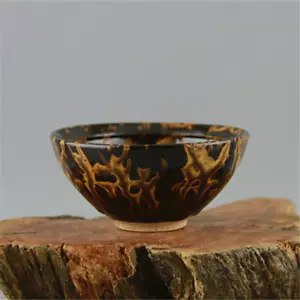 4.6 inch Chinese Song Jizhou Kiln Tortoise Shell Glaze Porcelain Tea Bowl - Picture 1 of 6