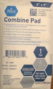 Med Pride KOMBINATIONSPADS 5" x 9" NEU PACKUNG MIT 20 WUNDPADS ~ EXP: 20280314 - Bild 1 von 2