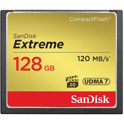  SanDisk Extreme 128GB CompactFlash Memory Card (120MB/s) USA Authorized Dealer - Image 1 of 2