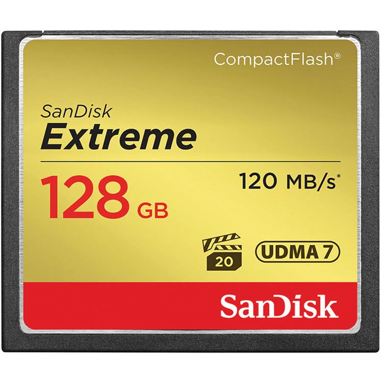  SanDisk Extreme 128GB CompactFlash Memory Card (120MB/s) USA Authorized Dealer - Image 1 of 2