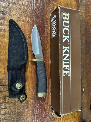 VINTAGE BUCK 692 BK VANGUARD KNIFE With Sheath & Box. 1992. Made In USA. - Image 1 of 4