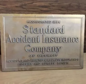 Antica Targa Standard Infortuni Compagnia di Assicurazione Di Detroit Edificio - Foto 1 di 16