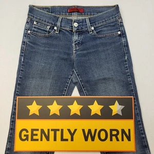 Pantalones de mezclilla elásticos de tiro medio Levi's Patty Anne para mujer W28 L31 azules DELGADOS rectos - Imagen 1 de 12