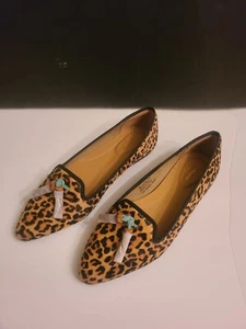 Hush Puppies Animal Print Real Fur Flats Shoes sz 7.5M - Picture 1 of 8