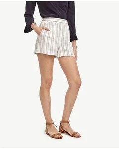Ann Taylor - 16P (XLP) weiß gestreifte drapierte Shorts $ 69,00 (S7) - Bild 1 von 4