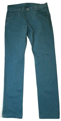 7 For All Mankind Size 32 The Straight Teal 5 Pocket 100% Cotton Pants - Image 1 of 4