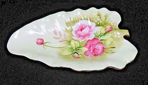 LEFTON Hand Painted Floral Leaf Dish, 1860's - Picture 1 of 8