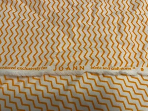 Joann Orange White Flannel Chevron 5.5 Yards x 40” NEW Quilting Crafts - Picture 1 of 2
