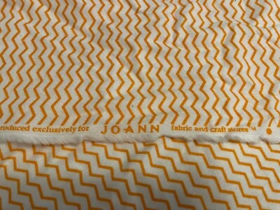 Joann Orange White Flannel Chevron 5.5 Yards x 40” NEW Quilting Crafts - Image 1 of 2