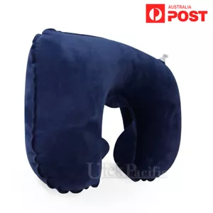 Portable Inflatable U Shaped Travel Neck Pillow Car Flight Head Rest Cushion - Picture 1 of 4