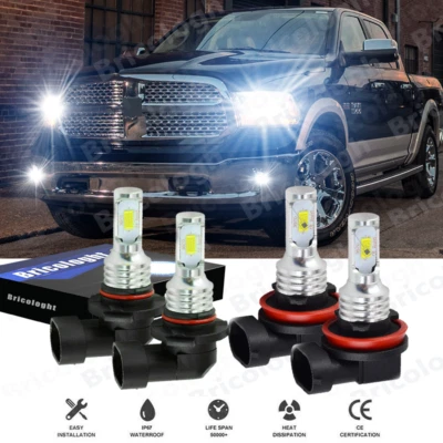 For Dodge RAM 1500 2500 3500 4500 2013 2014 2015 LED Headlight Hi-Lo Bulbs Combo - Image 1 of 4