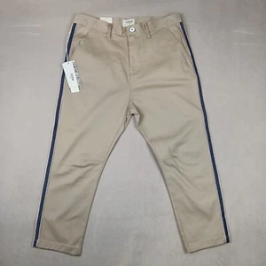 KDNK 32x23 Mens Pants Chino NWT Cropped Slim Modern Selvedge Accent - Picture 1 of 17