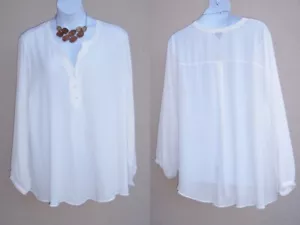 Torrid NEW White Georgette Pintuck Button Pullover Blouse plus size 5 5x top - Picture 1 of 9