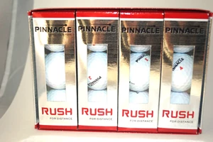 NEW - Box of 12 Pinnacle Rush For Distance White Golf Balls - 4 Packs of 3 Each - Picture 1 of 12