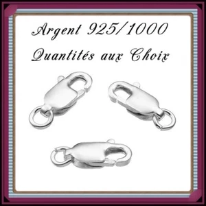 Fermoirs mousqueton rectangle 10mm, en Argent 925/1000 . Réf: CHJR9 - Foto 1 di 1