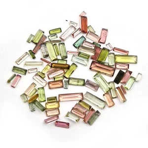 Lote de 26 piedras preciosas naturales de corte baguette multiturmalina 1,50*3-3,50*9 mm 5 quilates - Imagen 1 de 4