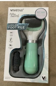 New In Box Vivitar Silky Smooth Cordless Foot File Green With Replacement Head - Picture 1 of 2