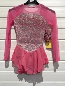 Brand New - Jerry’s Princess Clear Pink Ice Figure Skating Dress - Youth 12 - 14 - Picture 1 of 5