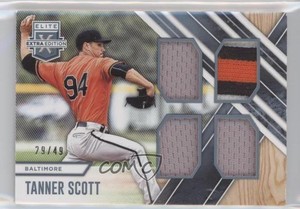 2017 Panini Elite Extra Edition Quad Materials Holo Silver /49 Tanner Scott