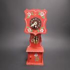 Vintage Small Wood Clock Germany Hand Painted UNTESTED NO KEY