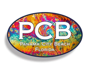 Panama City Beach Sticker PCB FL Florida Lava Oval Cup Car Window Bumper Decal - Picture 1 of 1