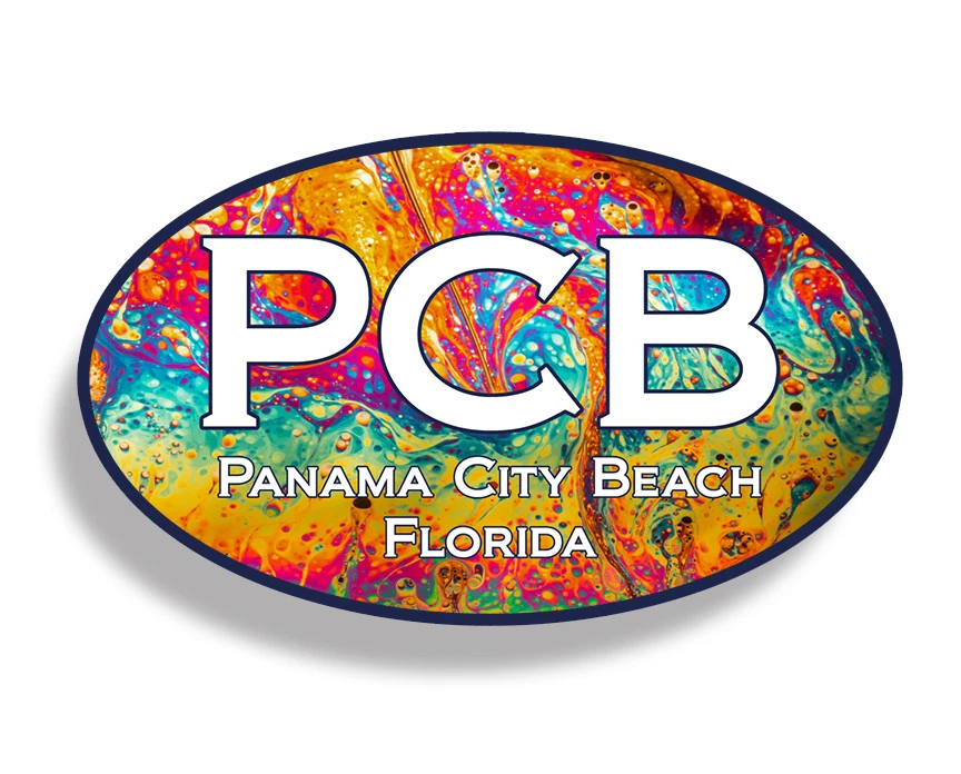 Panama City Beach Sticker PCB FL Florida Lava Oval Cup Car Window Bumper Decal - Image 1 of 1
