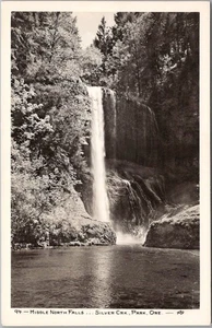 c1940s SILVER FALLS STATE PARK Oregon Photo RPPC Postcard "Middle North Falls" - Picture 1 of 2