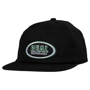 Real Skateboards Oval Embroidered Black Green White Hat - Picture 1 of 2
