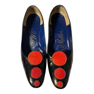 Vintage 60er Jahre J Miller rot und schwarz Kreis Pumps - Bild 1 von 11