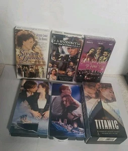 VHS Tapes Movies Bundle Of Five Different Variety Rom Com Labyrinth Titanic  - Picture 1 of 9