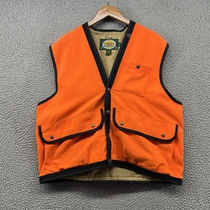 Cabelas Hunting Vest Mens Large Blaze Orange Cargo Game Pouch Upland Bird Pocket - Picture 1 of 13