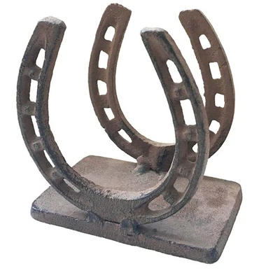 Servilleta de herradura pesada maciza de hierro fundido colección antigua y vintage de oración... Foto 1 de 4